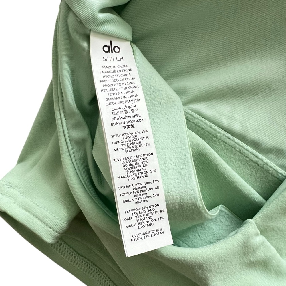 ALO Yoga Airbrush Real Bra Tank In Spearmint Limited Edition Cropped Top Size S - Picture 5 of 13